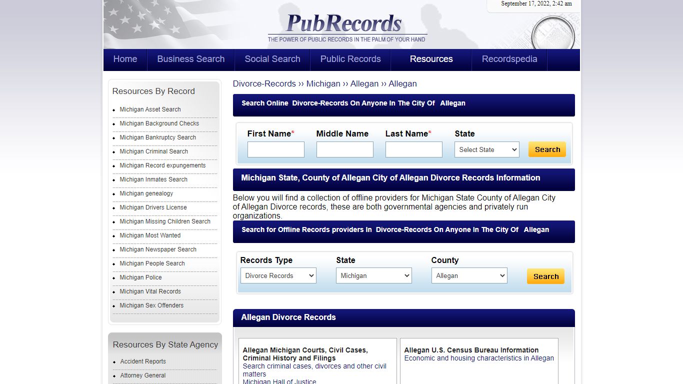 Allegan, Allegan County, Michigan Divorce Records - Pubrecords.com